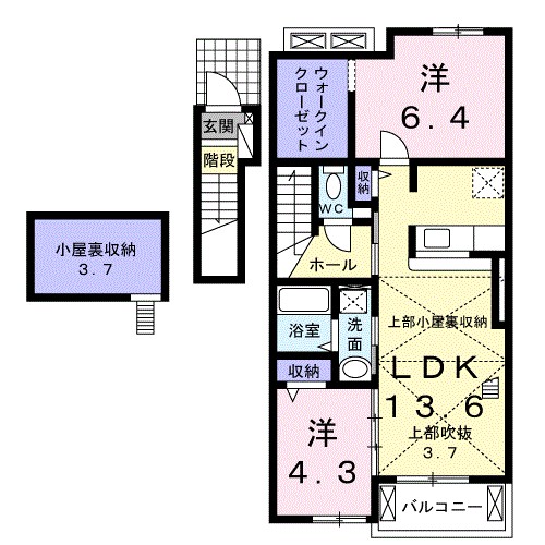 エストレーラⅡ　Ｂ 間取り図