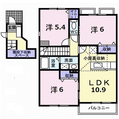 シャン　ド　フルール 205号室 間取り