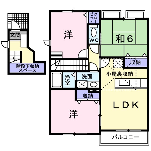 シャン　ド　フルール 202号室 間取り