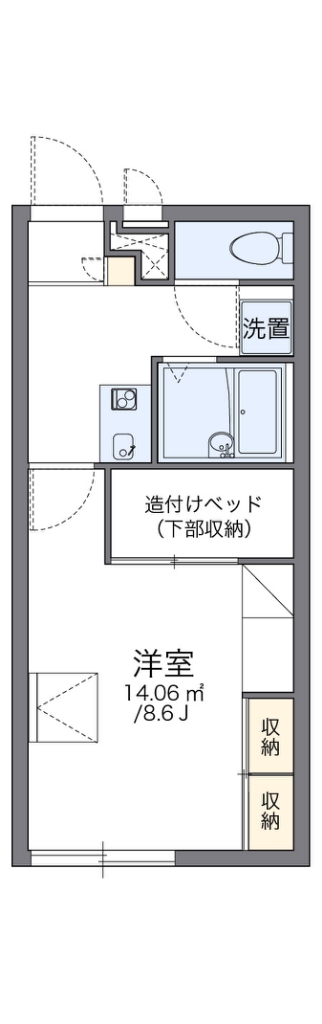 レオパレスタウンコート 108号室 間取り