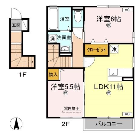 ウィンドヒルⅡ 201号室 間取り