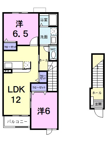 ピアチェーレⅡ 203号室 間取り