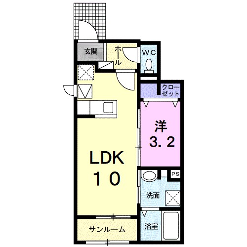 イリーデⅡ 103号室 間取り