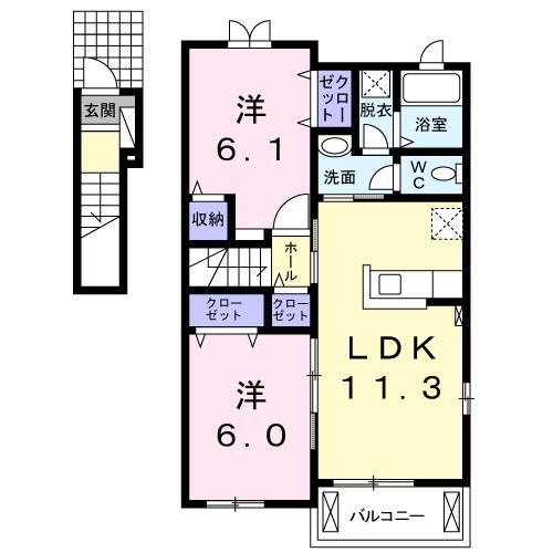 ロフティ　雅　Ⅱ 201号室 間取り