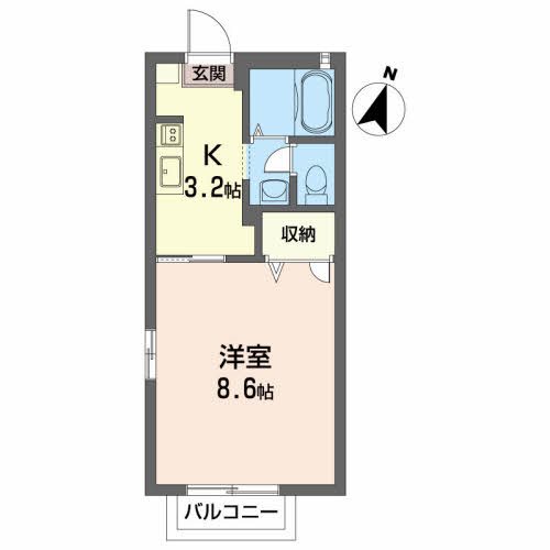 シャーメゾン八雲　A棟  201号室 間取り