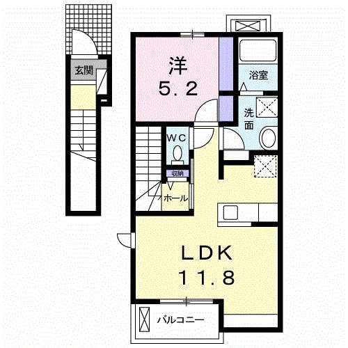 メリーアドニス　Ａ 間取り図