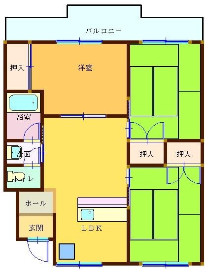 ウエストヒルズ 202号室 間取り
