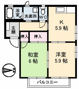 フォーレス横水  203号室 間取り