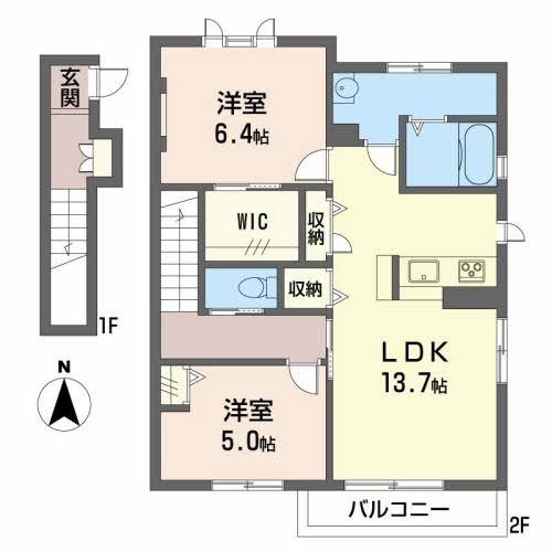 シャーメゾン上泉  201号室 間取り