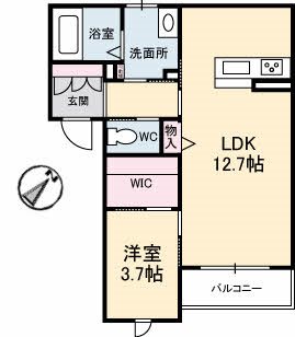 アルフラットⅠ  303号室 間取り