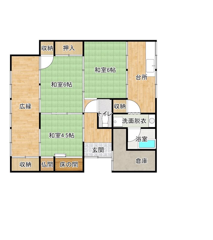 松の木2-36貸家 間取り図