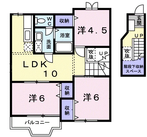 ロータス城ヶ上　Ｃ 203号室 間取り