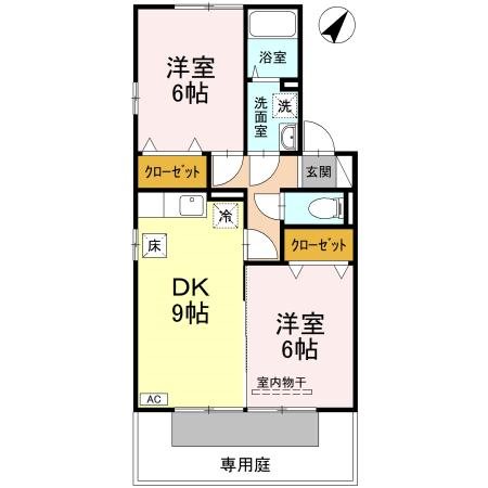 レジデンシア江口橋　A 102号室 間取り