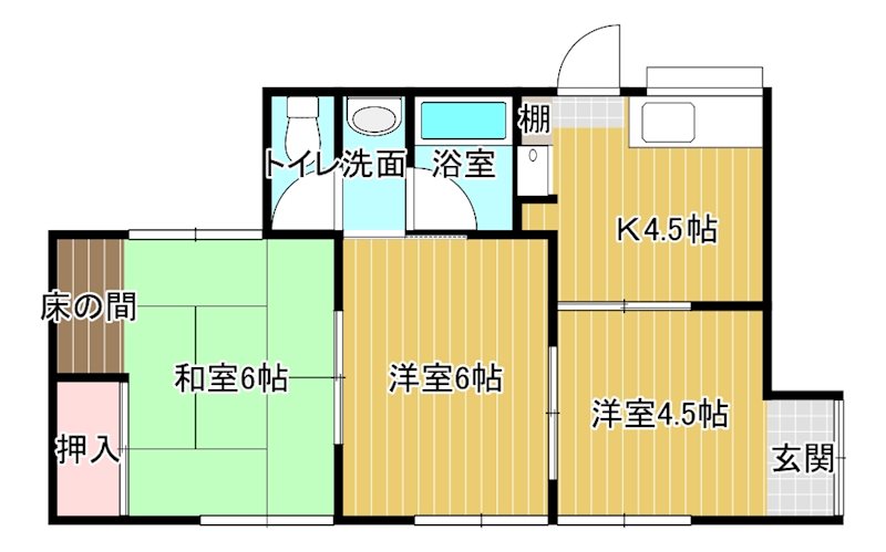 土橋1丁目10-9貸家　 間取り