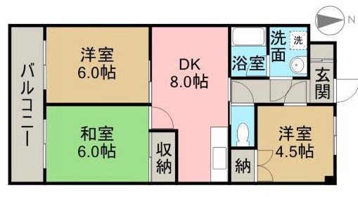 矢野コーポⅠ  202号室 間取り