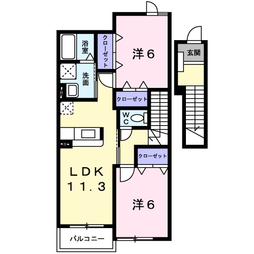 グレイスＫ　Ｂ 間取り図