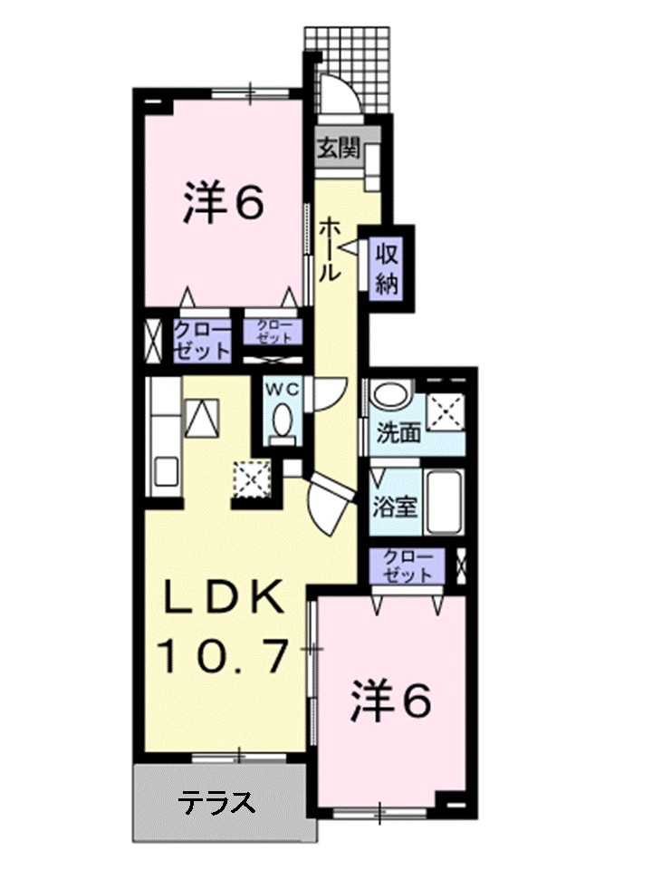 ソレイユＫ枝松Ｂ 間取り図