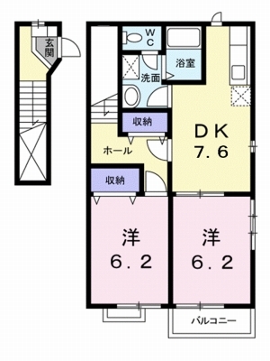 マーヴェラス竹原Ｂ 間取り図