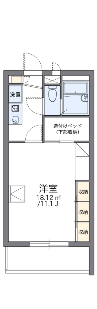 レオパレスヴィル　ヌーブ 201号室 間取り