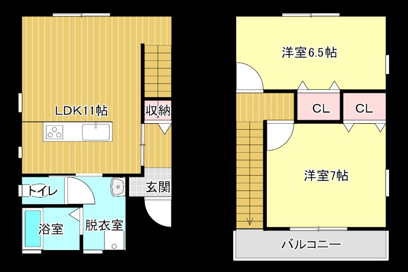 アーバンステージ高木 B号室 間取り