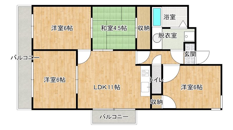 アサヒパレス港町 134号室 間取り