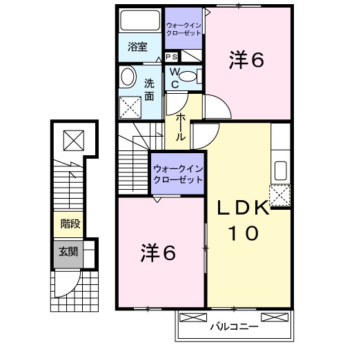 フェニックス唐山　Ｂ 202号室 間取り