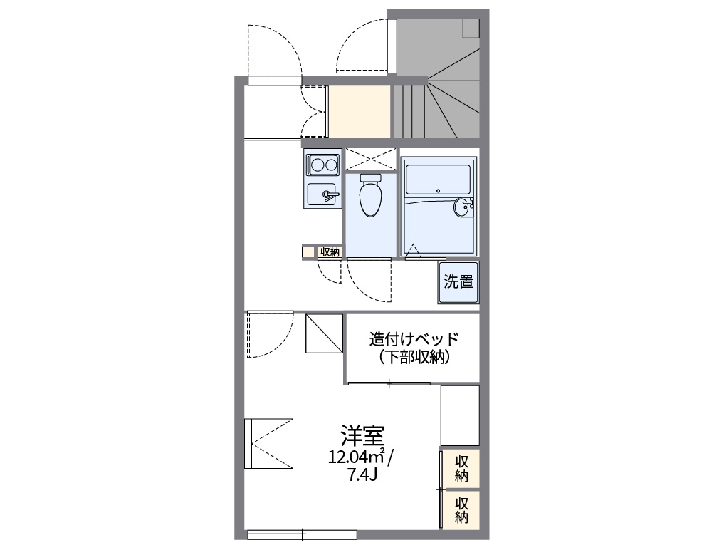 レオパレスサンモールⅡ 106号室 間取り