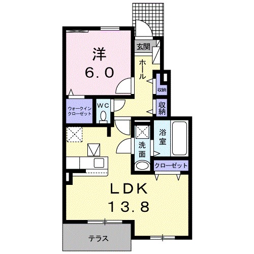 さくら　Ⅱ 102号室 間取り