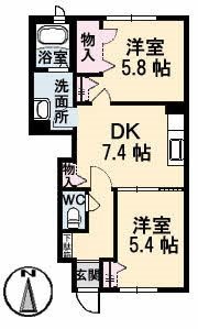 シャーメゾン長津 103号室 間取り