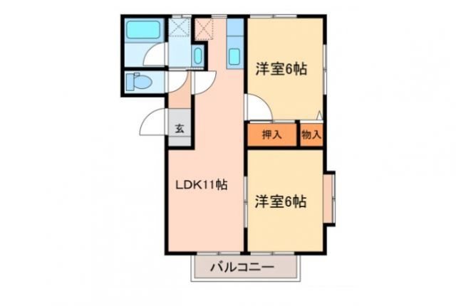 コスモス 202号室 間取り