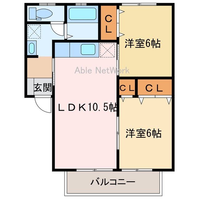 ハイブリッジセジュール  202号室 間取り