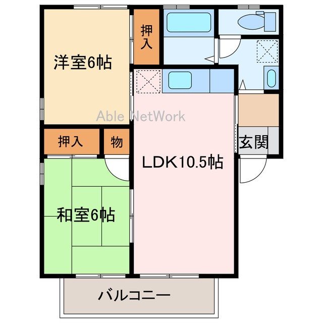 ハイブリッジセジュール  201号室 間取り