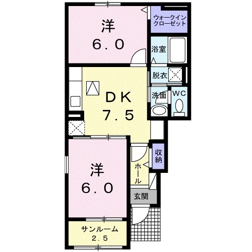 サンモールＭ　Ｂ 間取り図