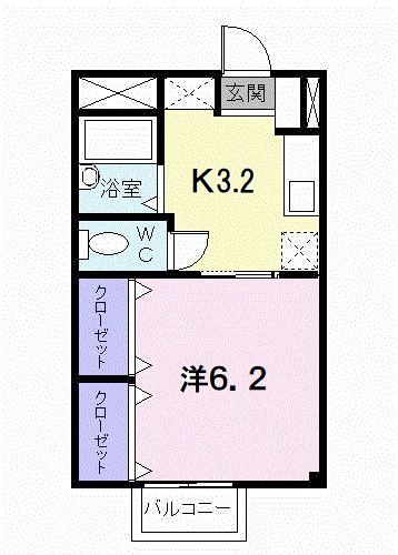 メロディ・タウン 201号室 間取り