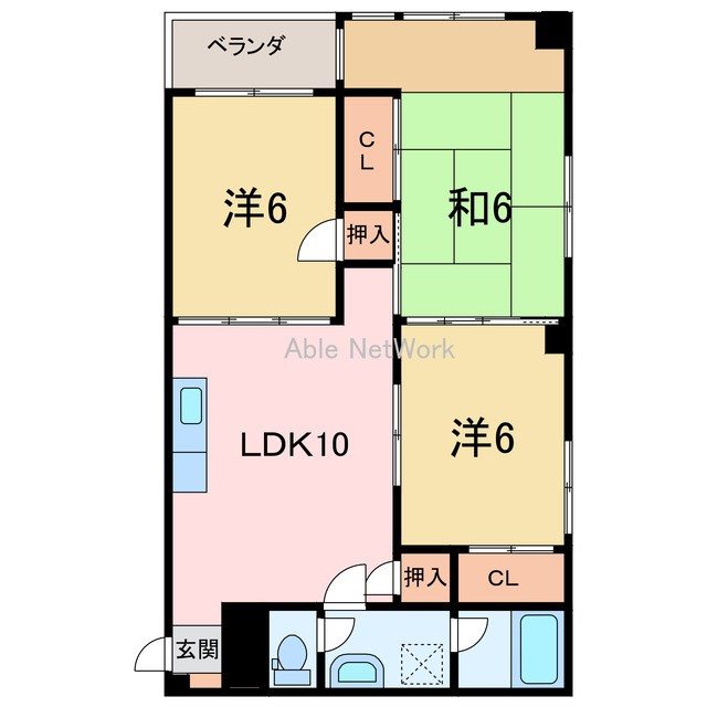 松本マンション  203号室 間取り