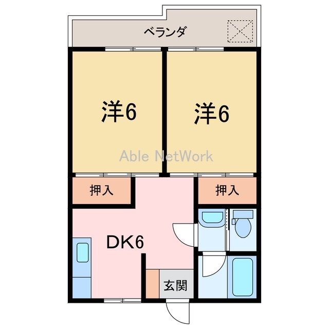 松本マンション  205号室 間取り