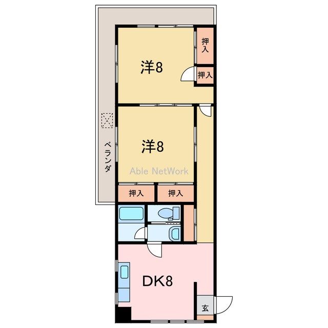 松本マンション  202号室 間取り