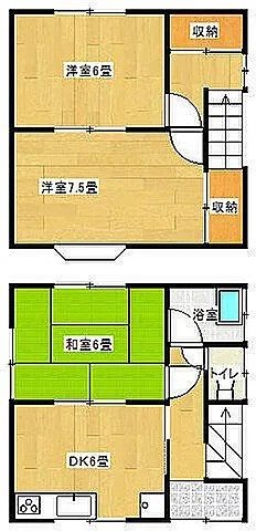 岸の上町2丁目2-3貸家 間取り図