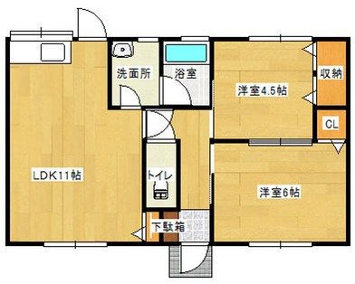 下泉町1丁目4-2　貸家 間取り図