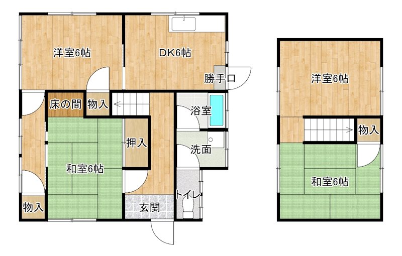 萩生・治良丸　伊藤貸家 間取り