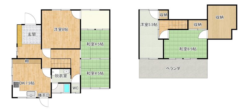 平形4-38貸家 間取り