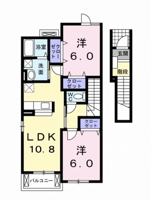 メアリー・ローズ　Ⅳ 205号室 間取り