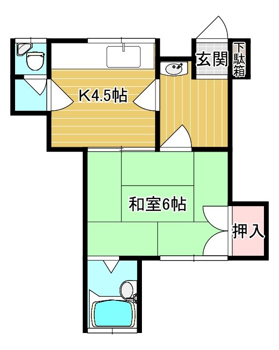 白百合荘 102号室 間取り