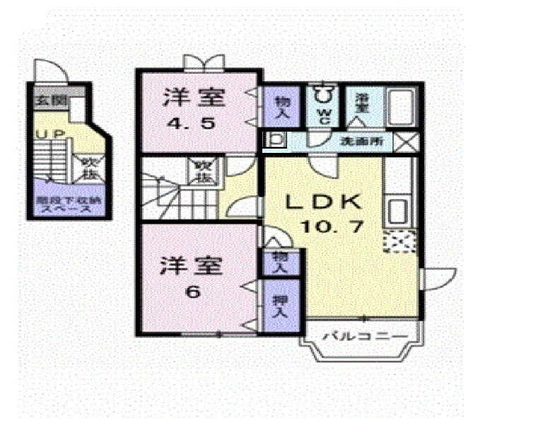 クレメント余戸Ｄ 201号室 間取り
