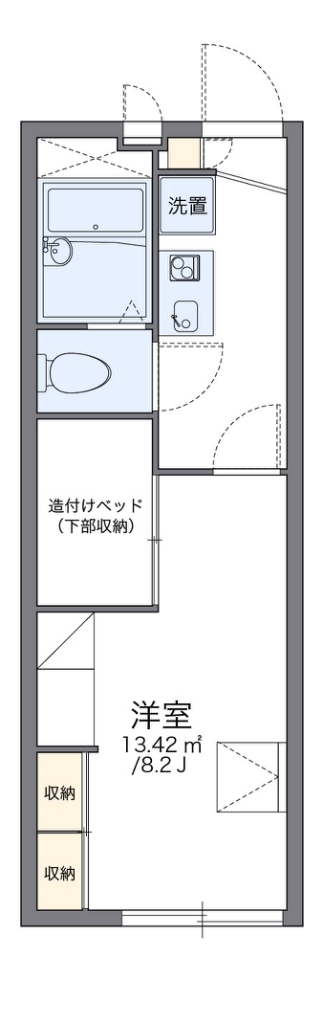 レオパレスカマン　オレイエ 109号室 間取り