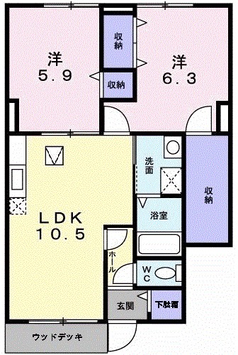 オリージャ　Ⅱ 102号室 間取り