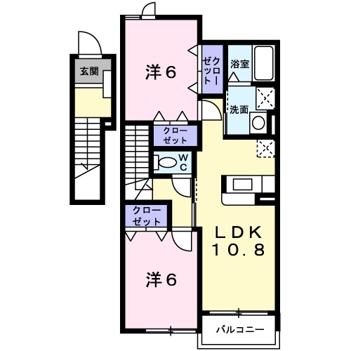 蔵野 202号室 間取り