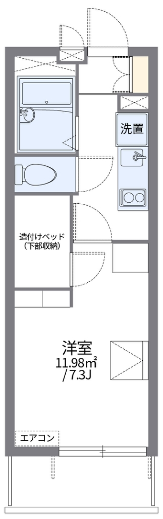 レオパレスパピルス　サンヤピ 104号室 間取り
