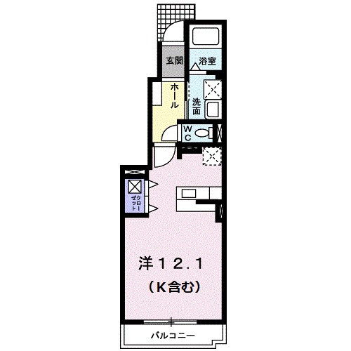 ハッピー大道タウン 102号室 間取り