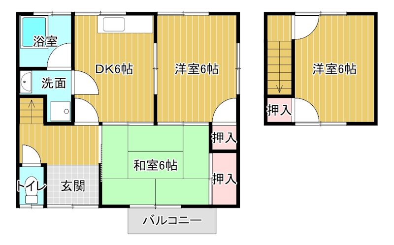 今村貸家（古川北）  間取り